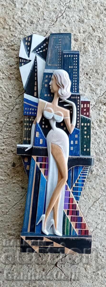 Auction  Panel. Relief. Original wood carving