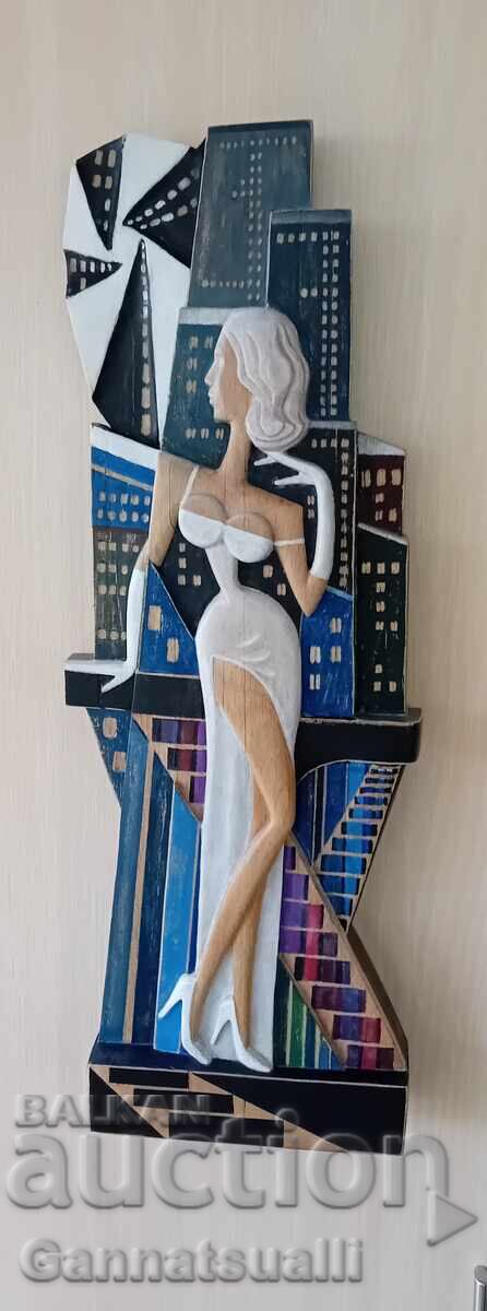 Delivery of Panel. Relief. Original wood carving