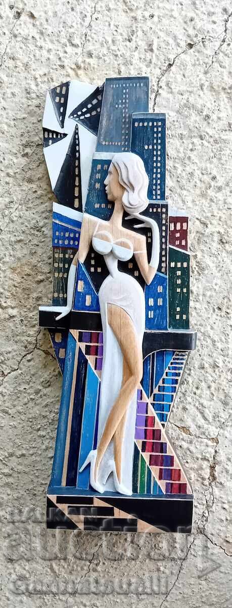 Panel. Relief. Original wood carving - 5