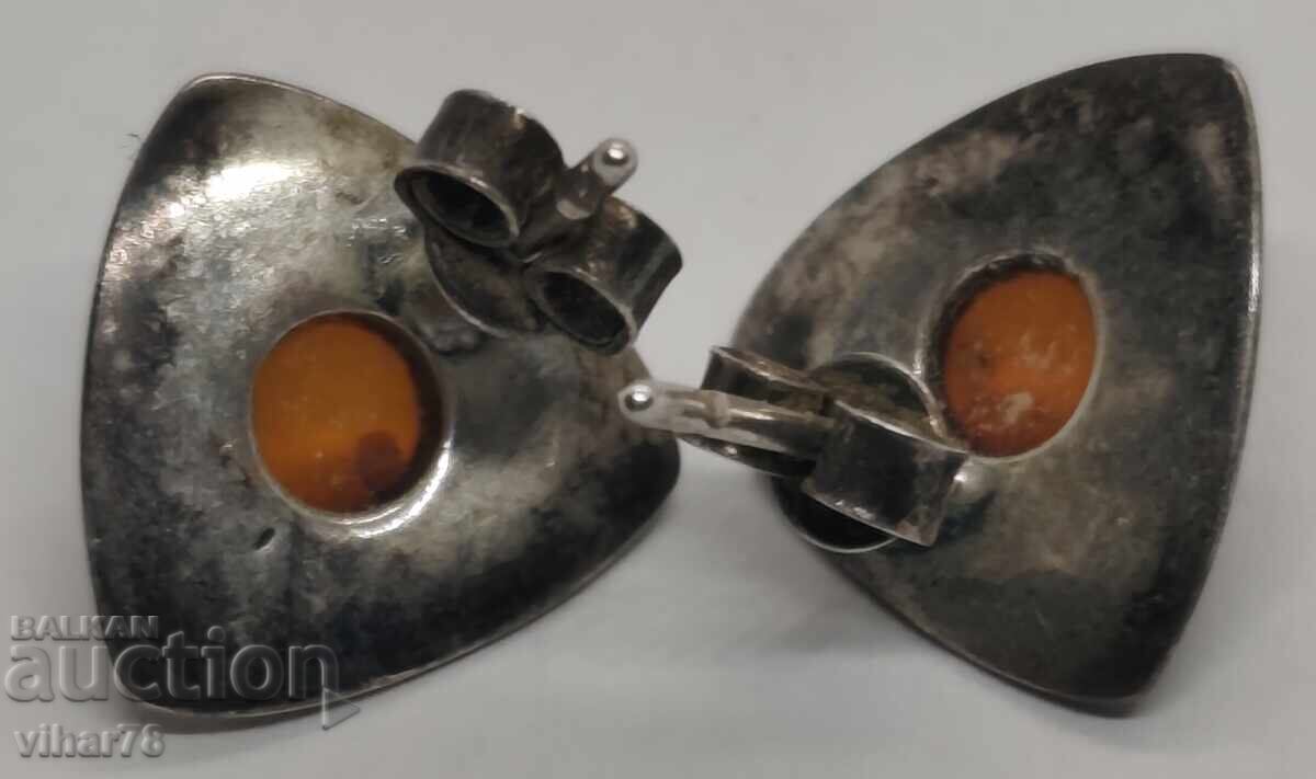 Cercei de argint cu chihlimbar - 6