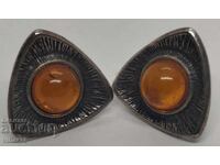 Cercei de argint cu chihlimbar