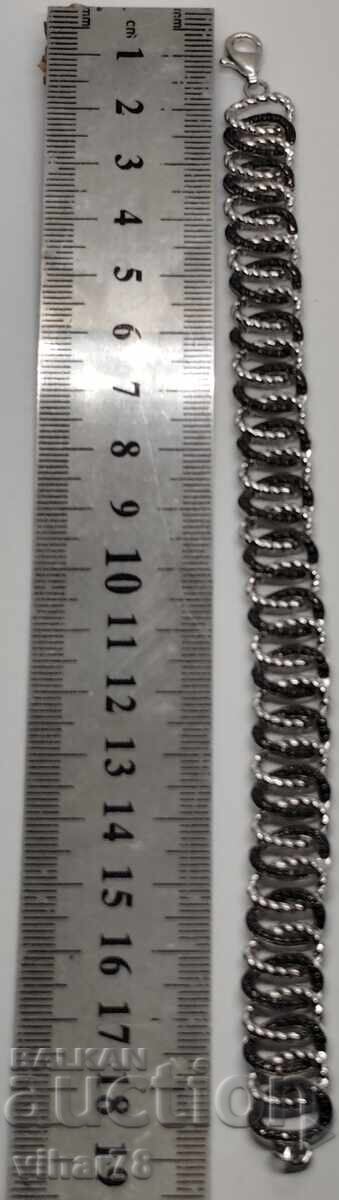 Δημοπρασία Ασημένιο βραχιόλι με Μαύρα διαμάντια