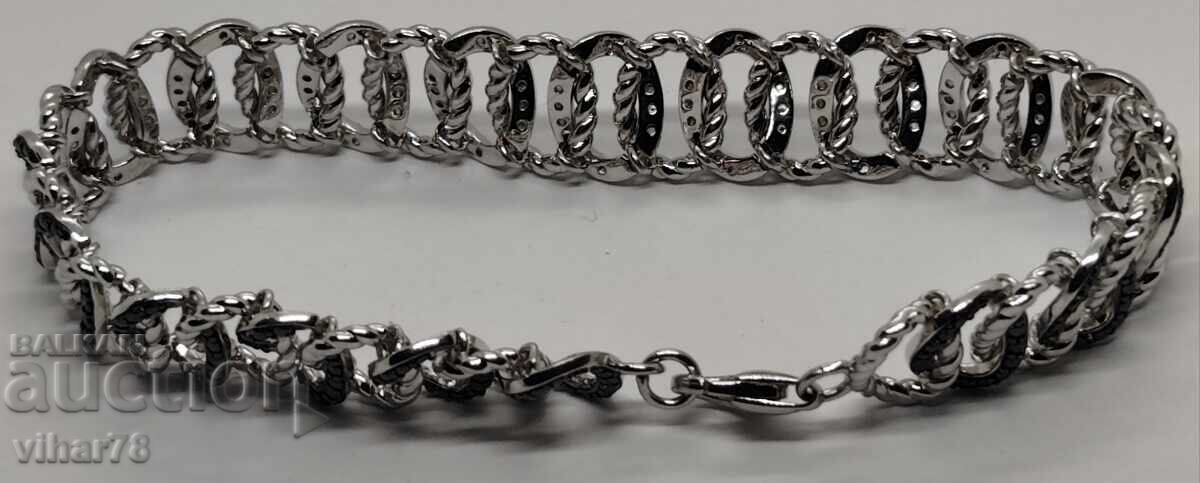 сребърна гривна с Черни диаманти - 7 сребърна гривна с Черни диаманти - 7