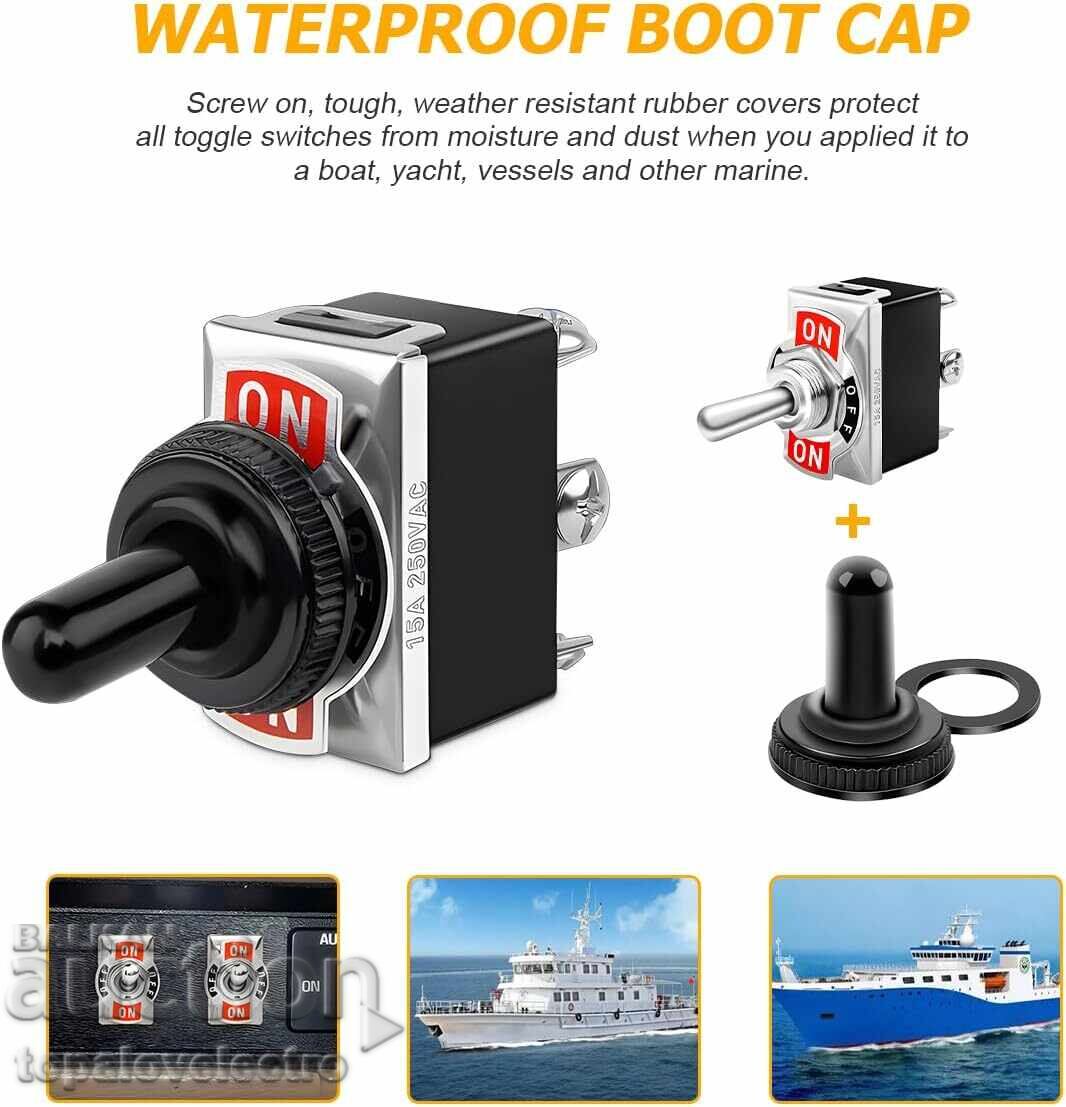 Delivery of NEW! Set of 5 metal toggle switches with waterproof