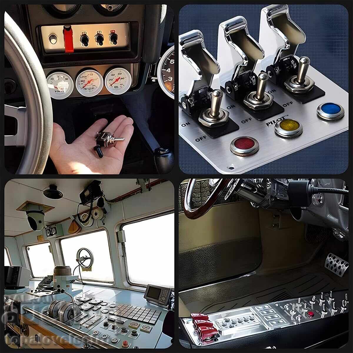 NEW! Set of 5 metal toggle switches with waterproof - 6