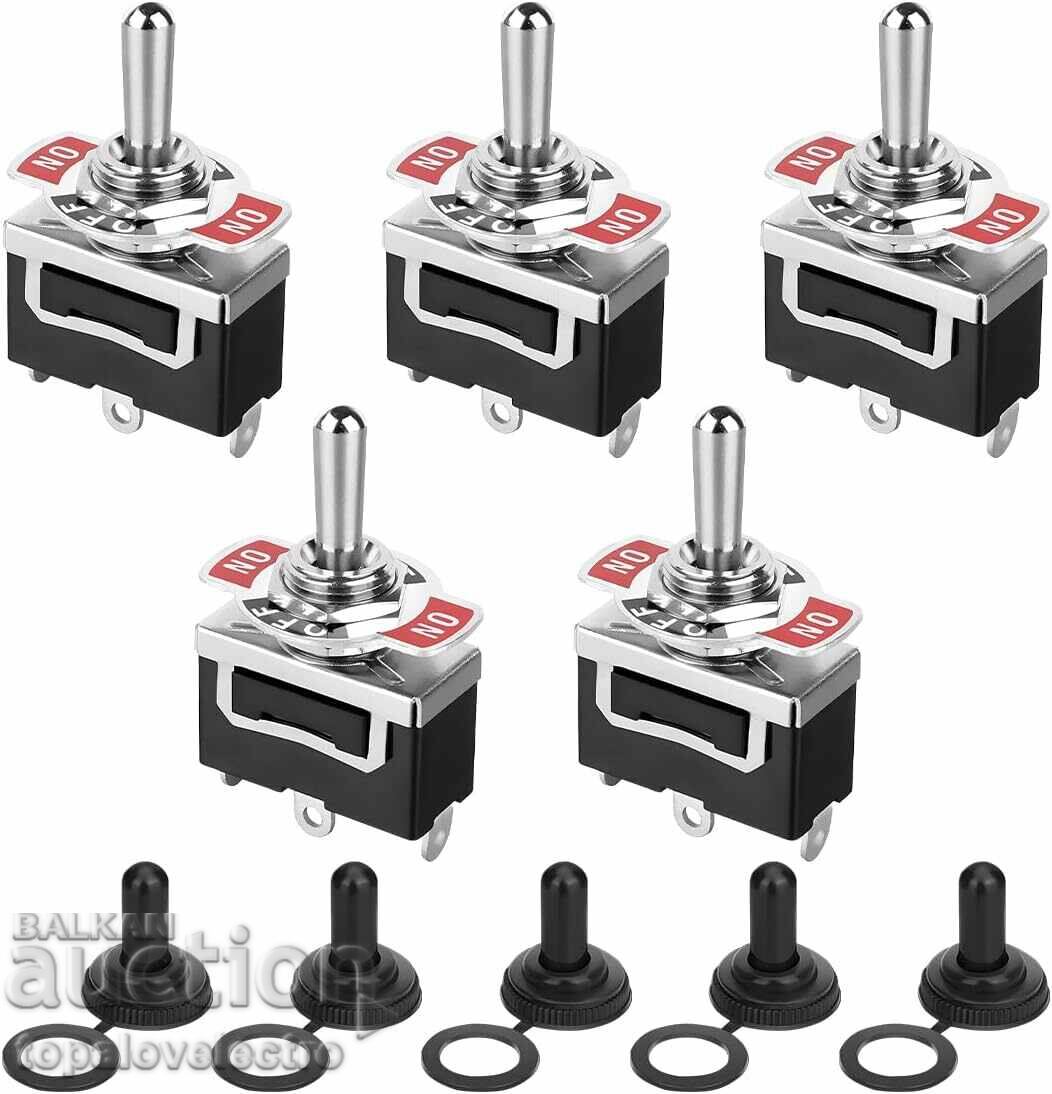 NEW! Set of 5 metal toggle switches with waterproof
