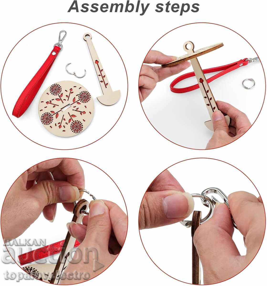 Δημοπρασία ΝΕΟ! Ξύλινος κρίκος για νήματα, για τον καρπό - 10 εκ., περιστρεφόμενος