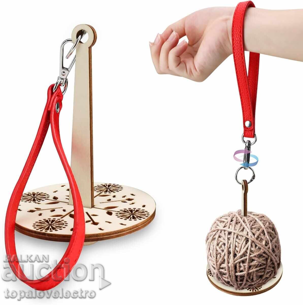 ΝΕΟ! Ξύλινος κρίκος για νήματα, για τον καρπό - 10 εκ., περιστρεφόμενος