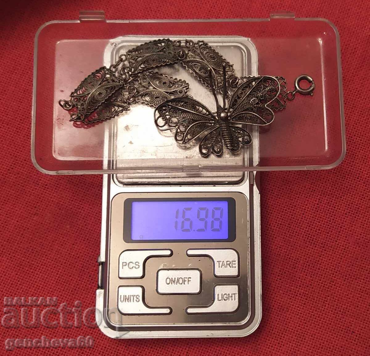 Σετ βραχιόλι και καρφίτσα ασήμι, φιλιγκράν 17γρ - 7 Σετ βραχιόλι και καρφίτσα ασήμι, φιλιγκράν 17γρ - 7