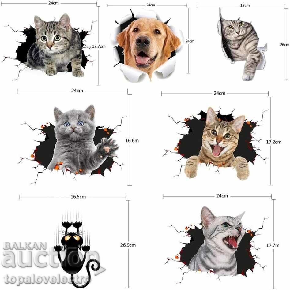 Licitație NOU! Autocolant 3D pentru mașină - pisică Licitație NOU! Autocolant 3D pentru mașină - pisică