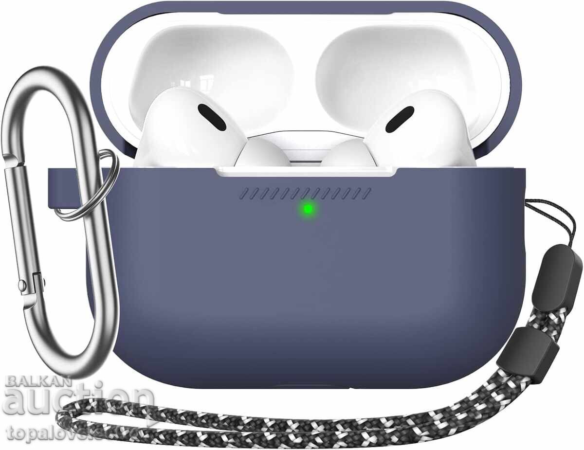 NOU! Husă silicon pentru AirPods Pro 2 cu indicator LED și carabină NOU! Husă silicon pentru AirPods Pro 2 cu indicator LED și carabină