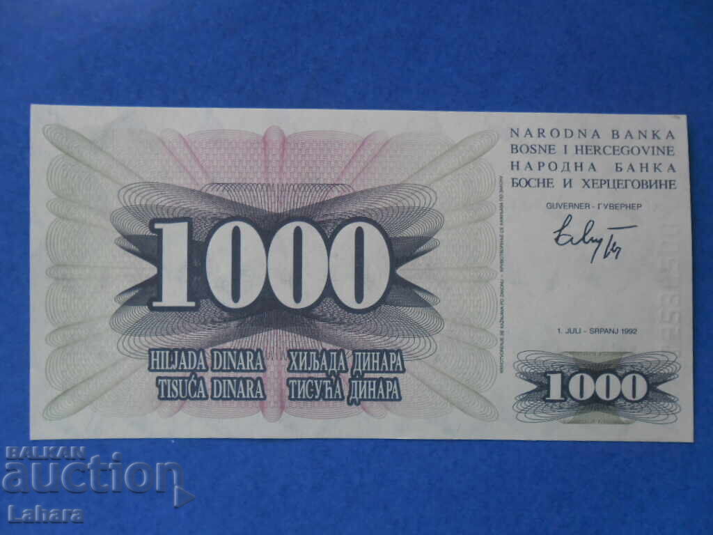 1000 dinara 1992 Bosnia and Herzegovina