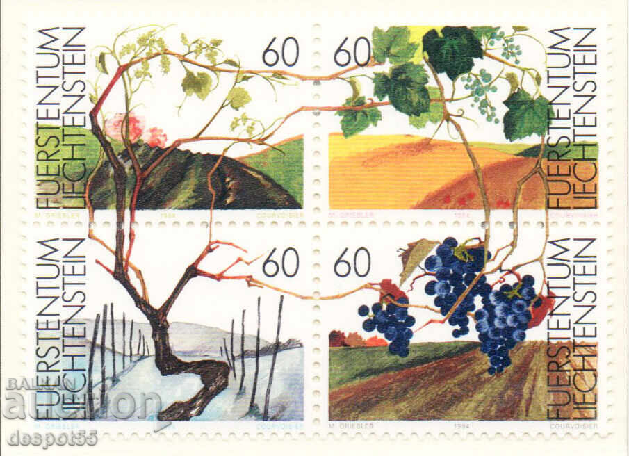 1994. Liechtenstein. The Four Seasons of the Vine. Block