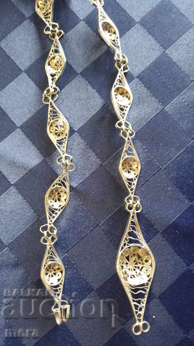 Εντυπωσιακή ασημένια ζώνη με φιλιγκράν - 6