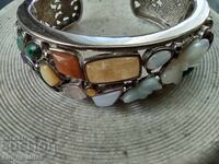 Brățară LARGĂ din ARGINT, pietre, ARGINT 925