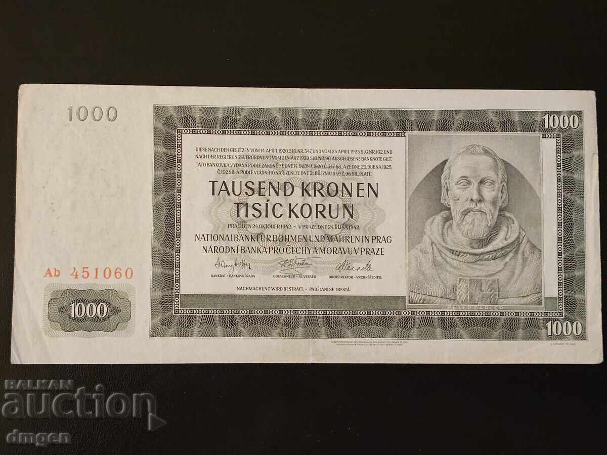 1000 Korun Bohemia and Moravia 1942