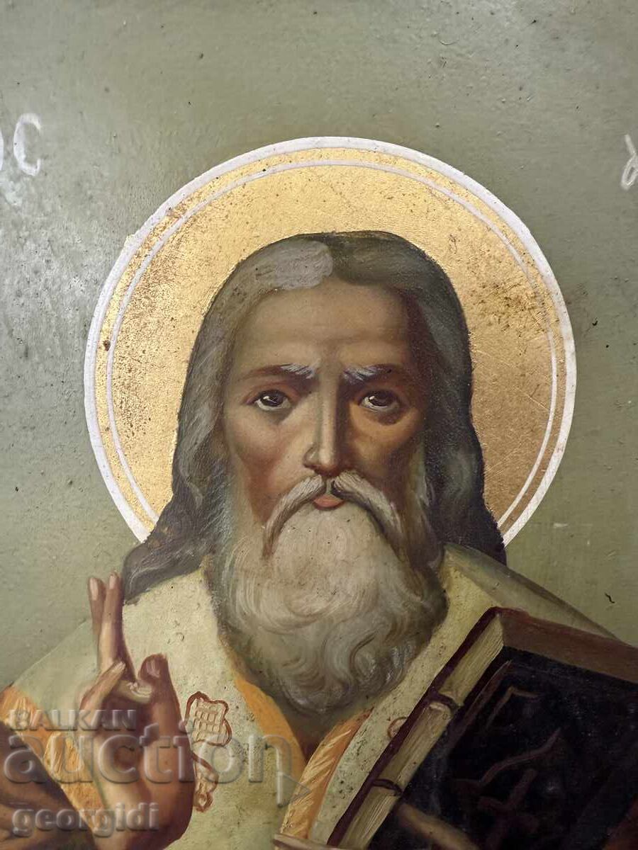Auction Hand-painted Greek icon - Saint Athanasius the Great. №7545 Auction Hand-painted Greek icon - Saint Athanasius the Great. №7545