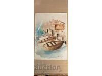 Watercolor "Boats"