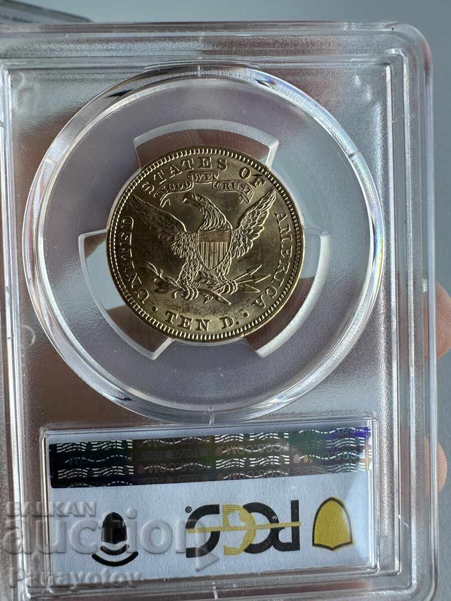 10 Dollar Liberty Head MS 60 NGC PCGS Gold US Gold Coin - 5