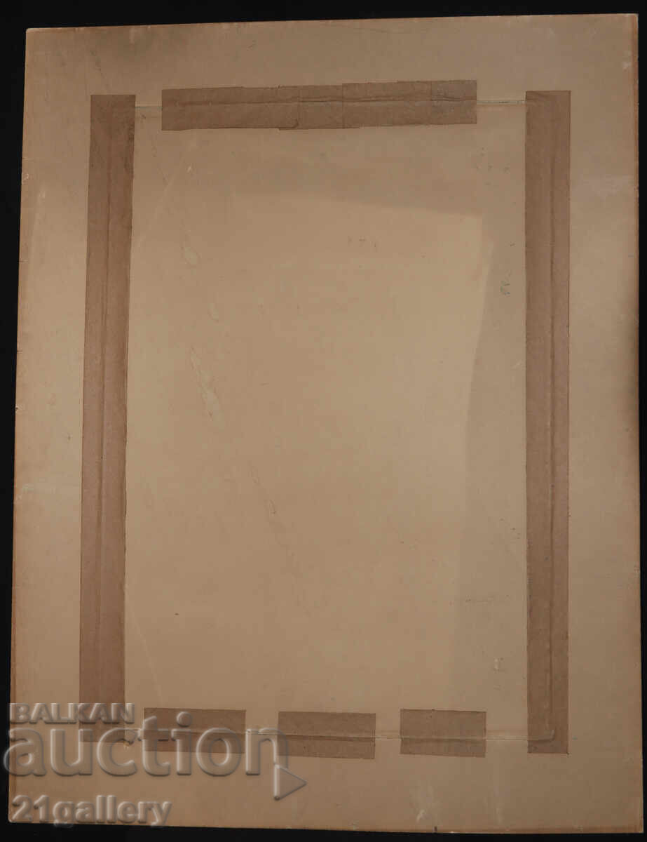 Παλιά μεγάλη ζωγραφιά με τέμπερα, εσωτερικού χώρου - 7