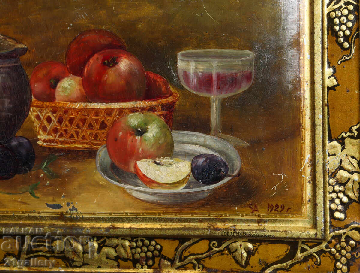 1929 Oil Painting Still Life Signed - 5