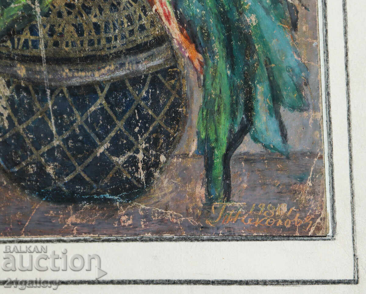 Petăr Nikolov (1928- 2020) Compoziție florală/ulei 1980 - 6