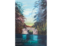 Пейзаж природа картина маслени бои 1981г.