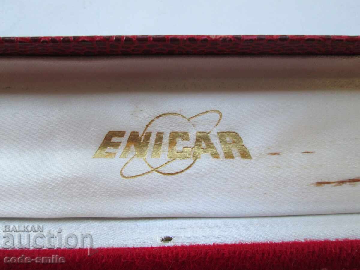Old ENICAR Art Deco wristwatch box with price 60.00 BGN | € 30.68 Old ENICAR Art Deco wristwatch box with price 60.00 BGN | € 30.68