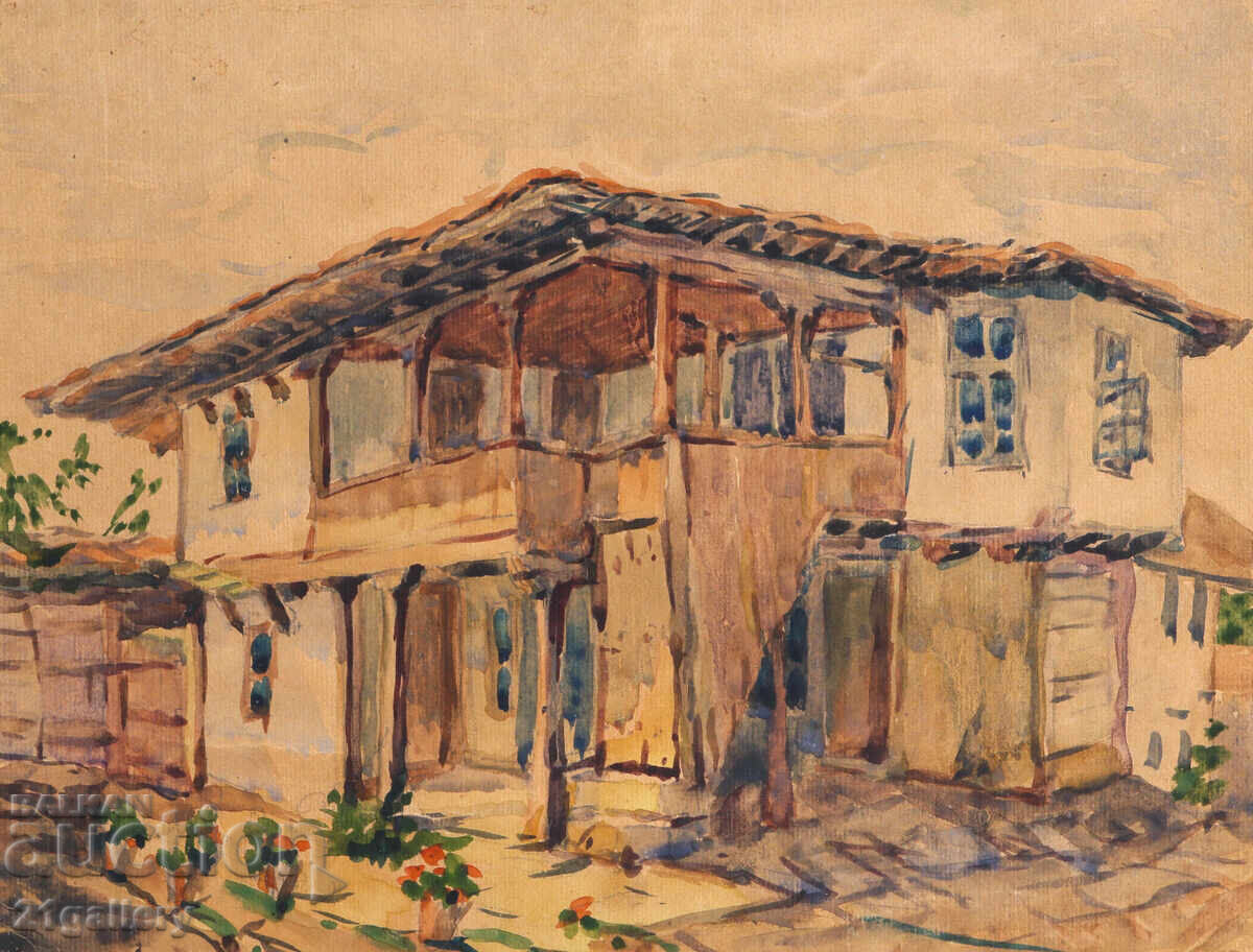 Auction Old watercolor painting landscape Auction Old watercolor painting landscape