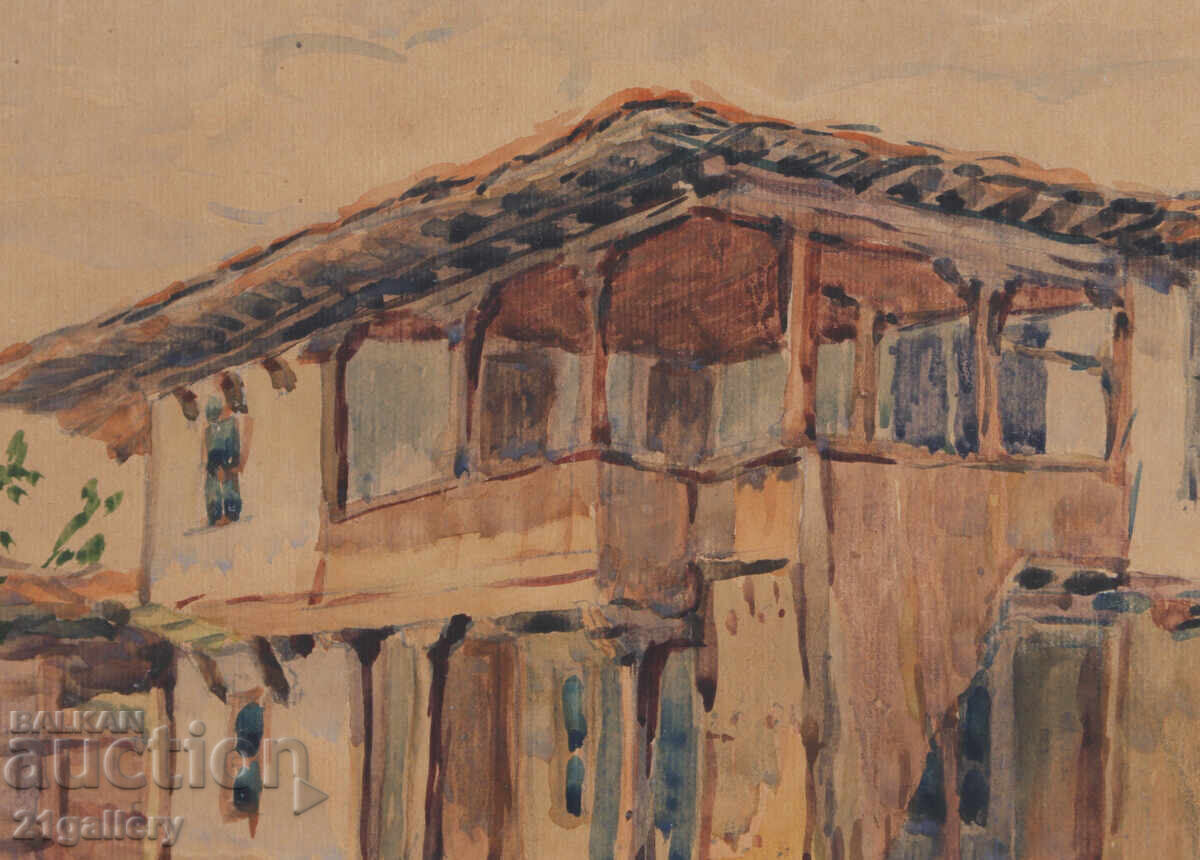 Delivery of Old watercolor painting landscape Delivery of Old watercolor painting landscape