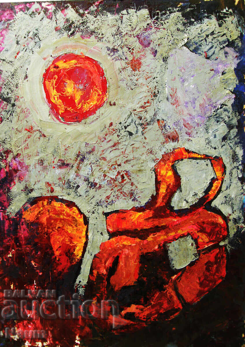 Compoziție 15, Vlado Rumenov, 2023, 70/50 cm, m. b. c-n Compoziție 15, Vlado Rumenov, 2023, 70/50 cm, m. b. c-n