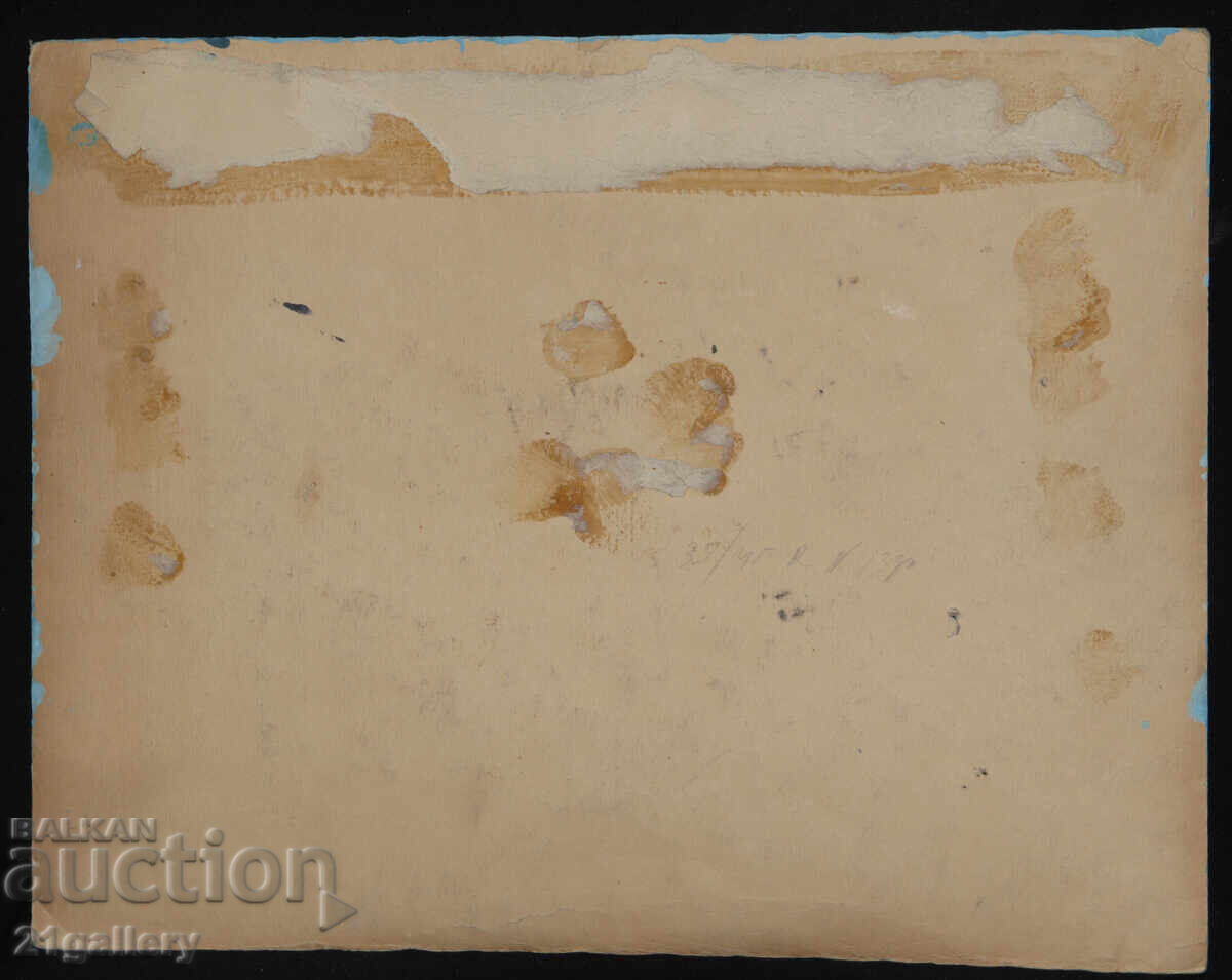 Картина темпера пейзаж подписана 1957г. - 7