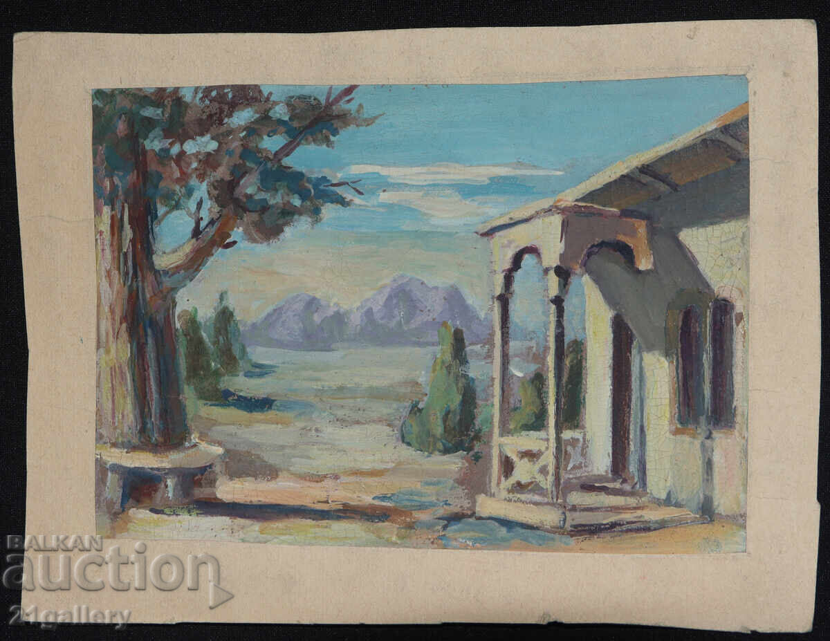 Old painting, tempera paints, landscape with price 280.00 BGN | € 143.16