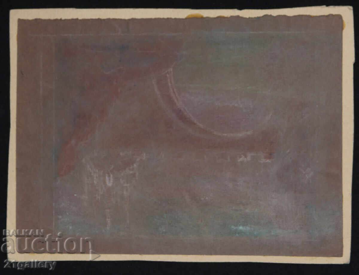 Old painting, tempera paints, landscape - 7