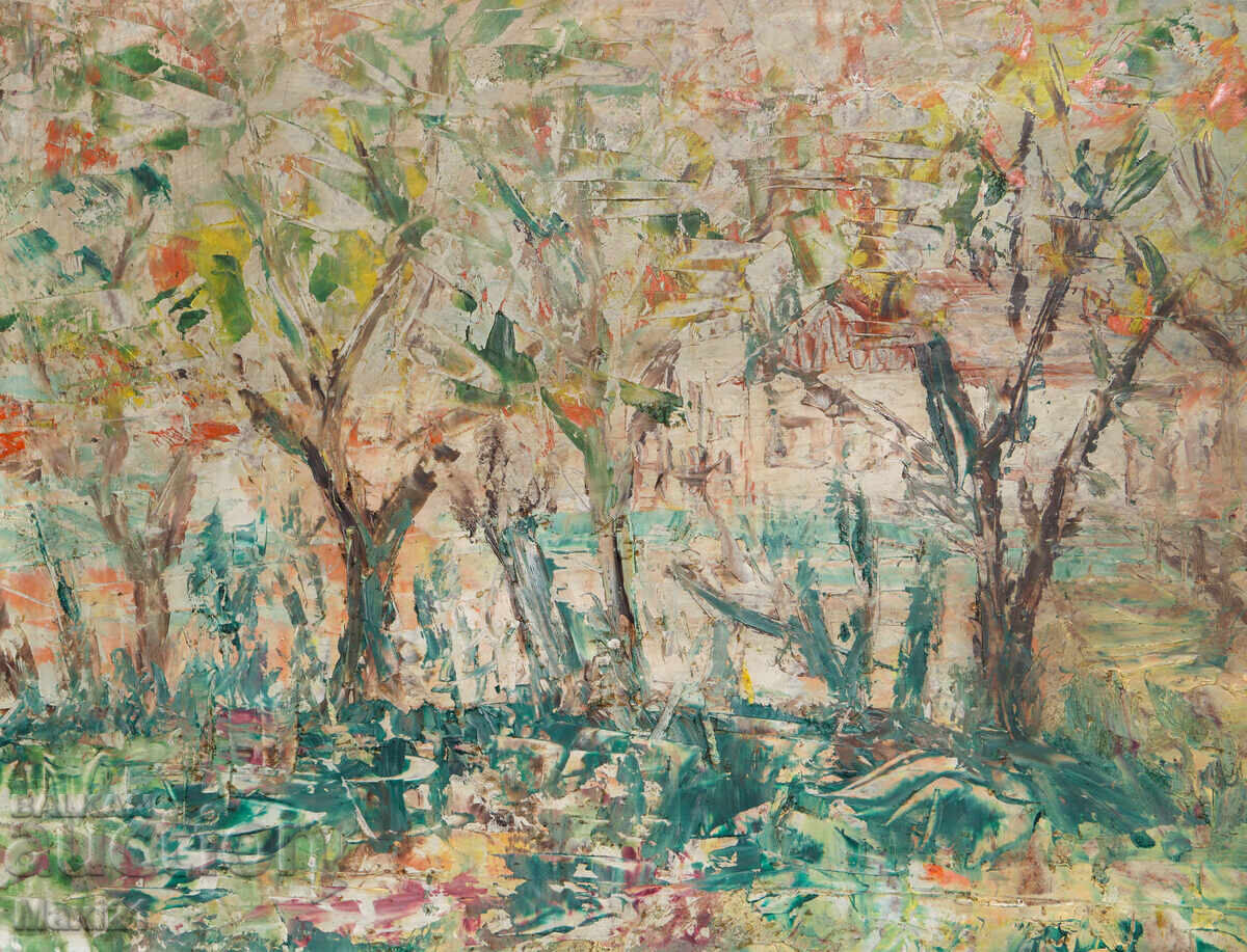 Пейзаж природа картина маслени бои 1964г. - 5