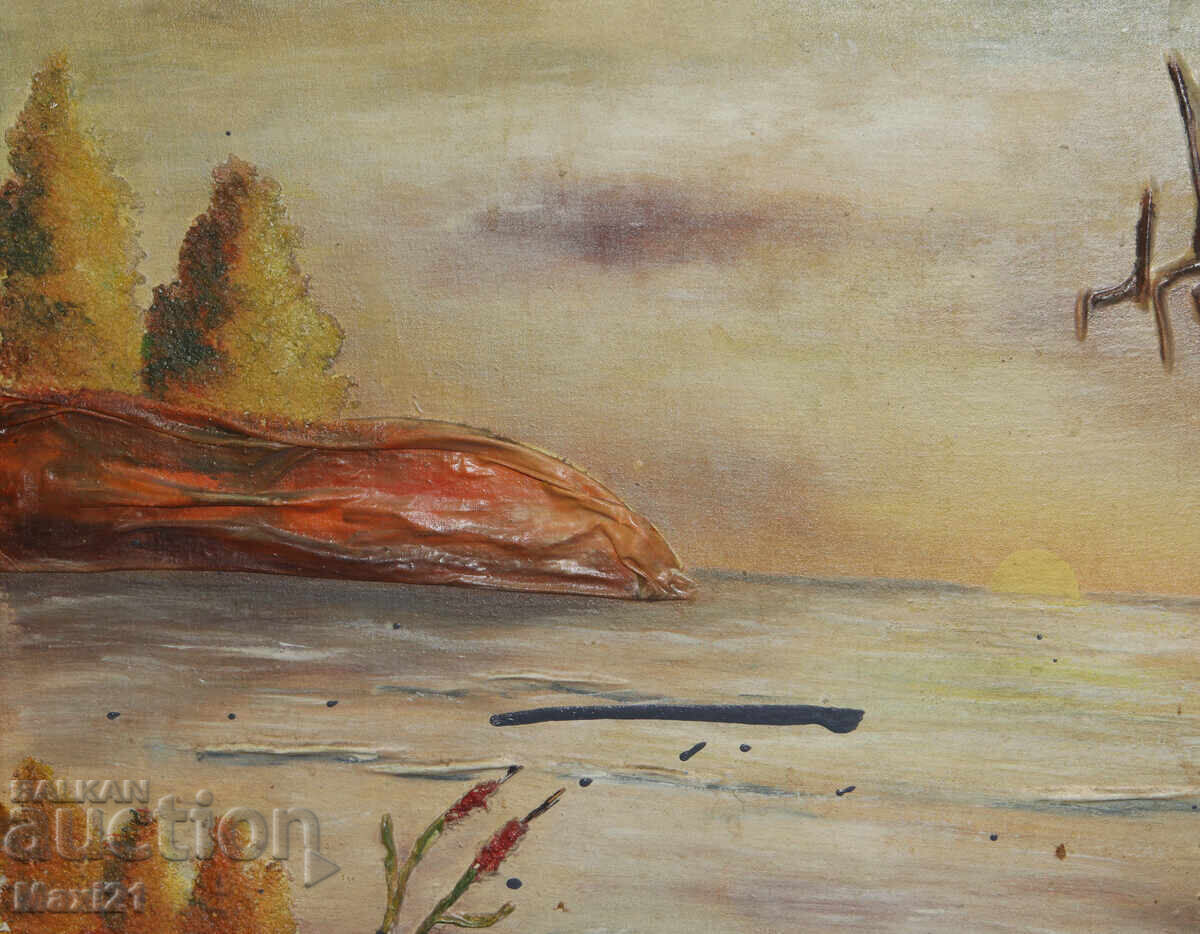 Доставка на Морски пейзаж картина колаж маслени бои