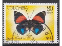 Timbre timbrat Fauna Fluture 1991 din Columbia