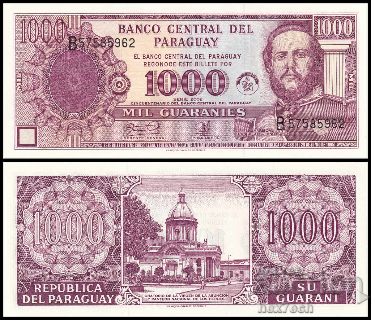 ❤️ ⭐ Paraguay 2002 1000 Guaraní Commemorative UNC New ⭐ ❤️