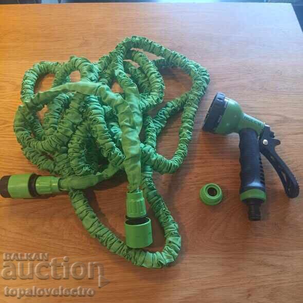 Delivery of Expandable garden hose, 15 meters, with a spray gun