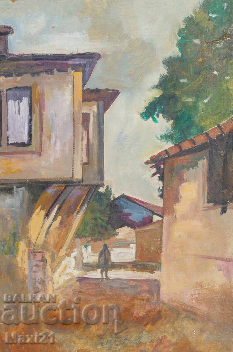 Auction  Painting Renaissance houses landscape oil paints