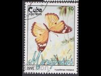 Timbrul poștal timbrat Fauna Fluture 1991 din Cuba