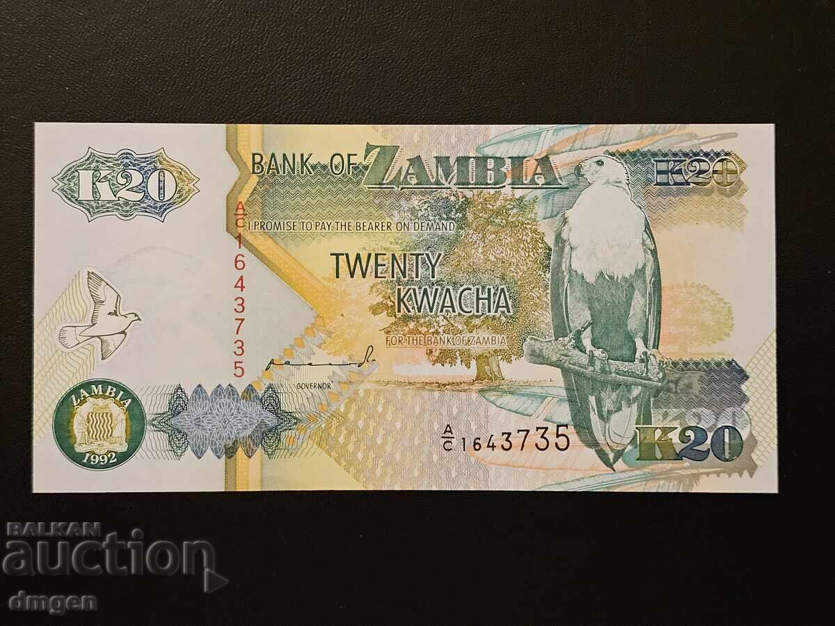 20 Kwacha Zambia 1992 UNC