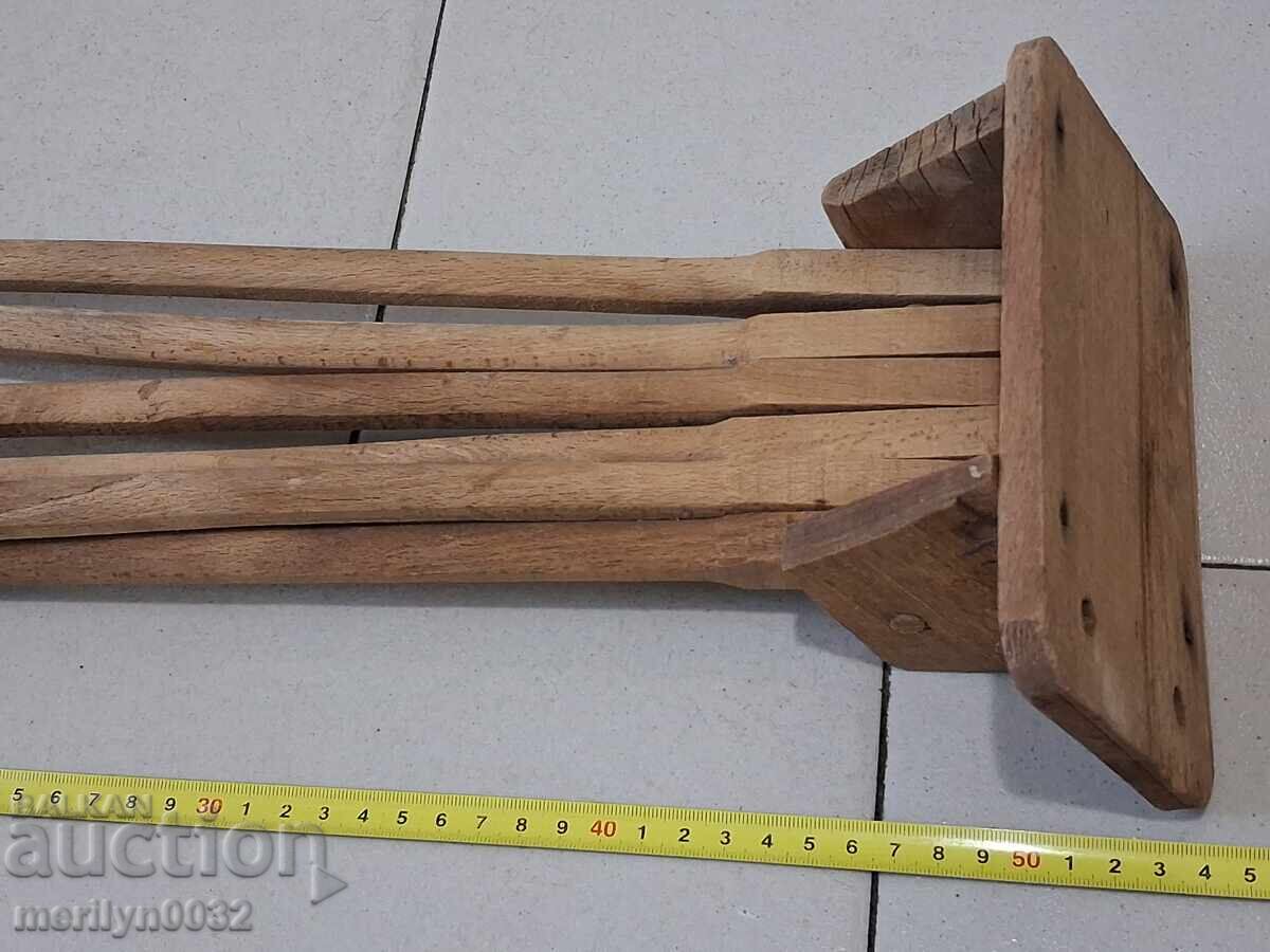 Παλιό ξύλινο ράφι απλώστρα ρούχων ξύλο, ξύλινο - 5