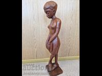 Statuetă sculptată în lemn 69 cm