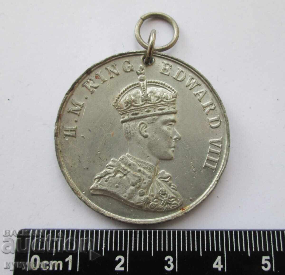 Rare English Medal Coronation of King Edward VIII 1937 with price 30.00 BGN | € 15.34