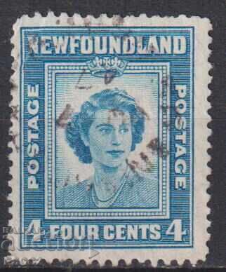 Σφραγισμένη γραμματόσημο Βασίλισσα Ελισάβετ II 1947 Νιουφάουντλαντ Καναδάς