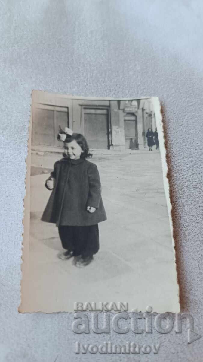 Shumen Photo Little Girl on the Sidewalk 1949 Shumen Photo Little Girl on the Sidewalk 1949