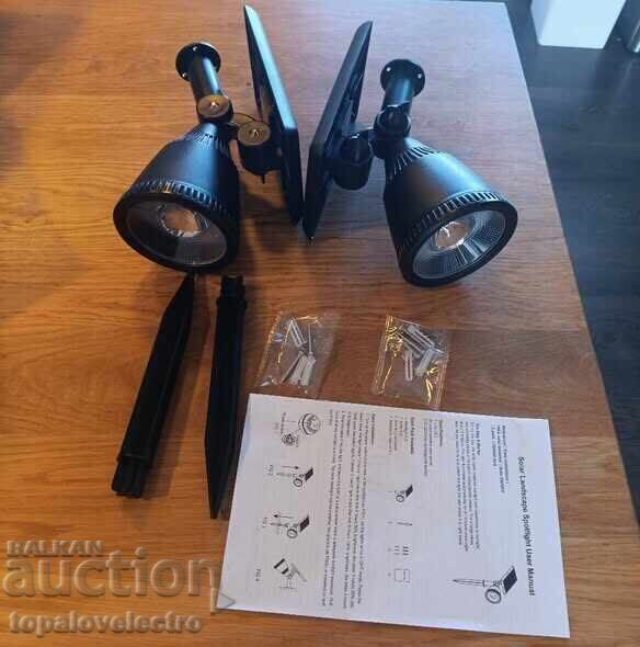 Delivery of Set of 2 Solar Garden Spot Lights, Warm White