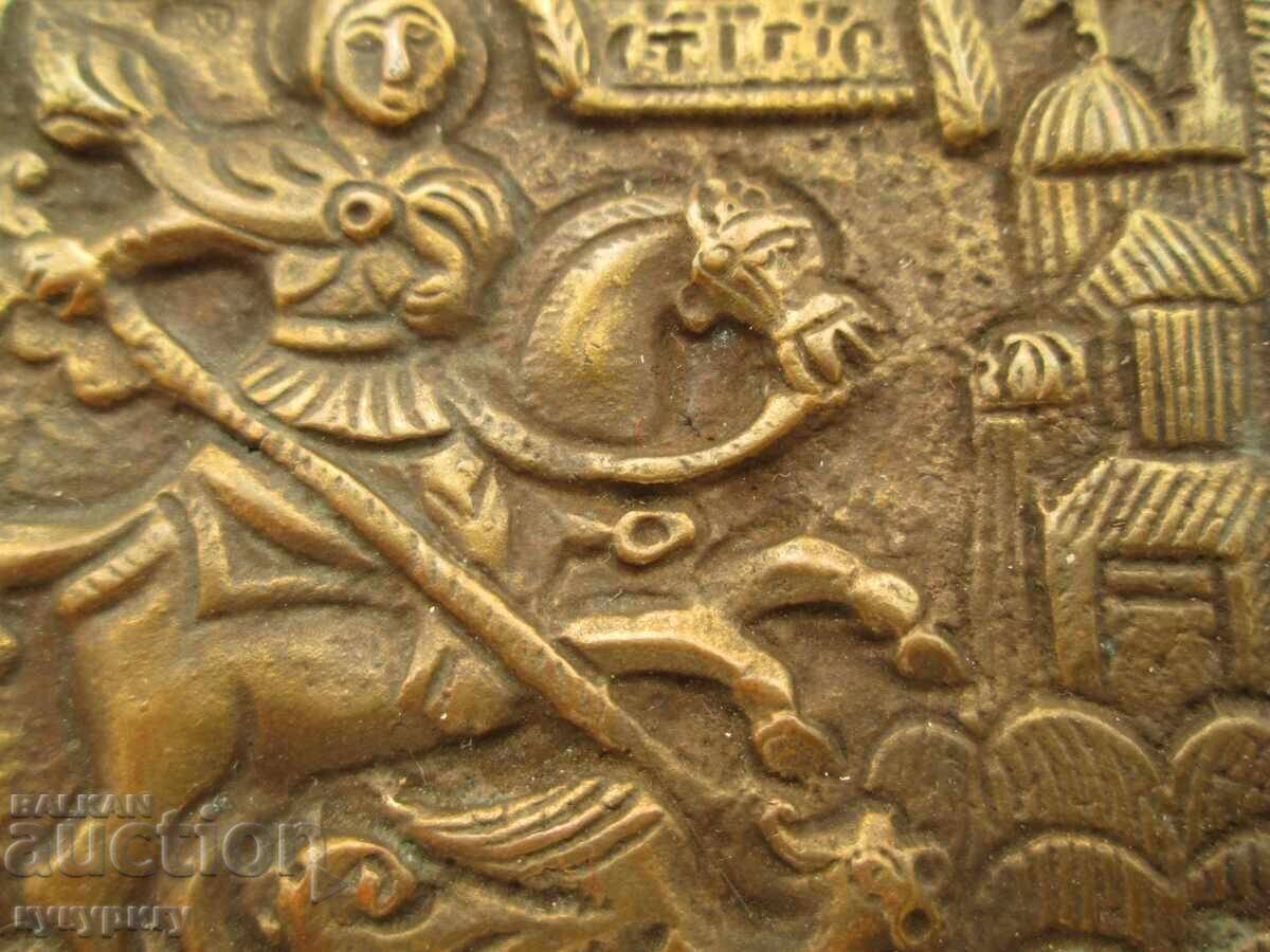 Auction Old small icon St. George primitive Auction Old small icon St. George primitive