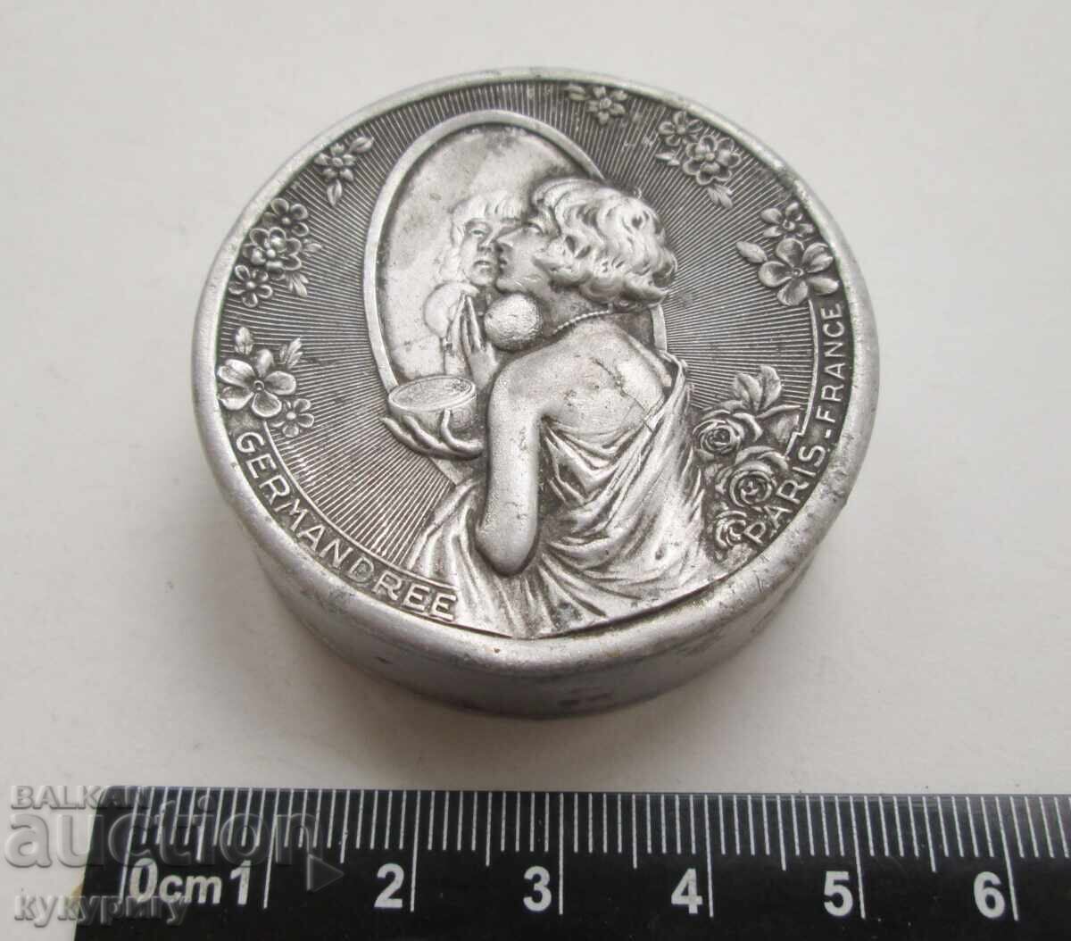 Old antique French powder compact Germandree Paris - 5